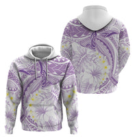 Polynesia Humpback Whale Zip Hoodie Tropical Plumeria Lavender LT7 - Polynesian Pride