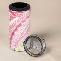 Polynesia Humpback Whale 4 in 1 Can Cooler Tumbler Tropical Plumeria Pink