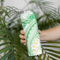 Polynesia Humpback Whale Skinny Tumbler Tropical Plumeria Emerald LT7 - Polynesian Pride