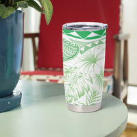 Polynesia Humpback Whale Tumbler Cup Tropical Plumeria Emerald