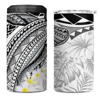 Polynesia Humpback Whale 4 in 1 Can Cooler Tumbler Tropical Plumeria Charcoal