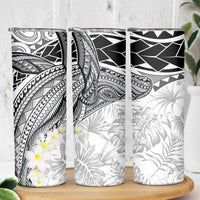 Polynesia Humpback Whale Skinny Tumbler Tropical Plumeria Charcoal LT7 - Polynesian Pride