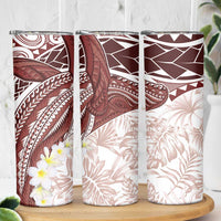 Polynesia Humpback Whale Skinny Tumbler Tropical Plumeria Oxblood LT7 - Polynesian Pride