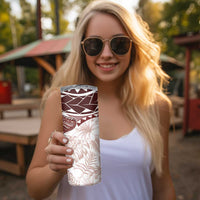 Polynesia Humpback Whale Skinny Tumbler Tropical Plumeria Oxblood LT7 - Polynesian Pride