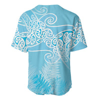 Aotearoa Maori Koru Curves Baseball Jersey Silver Ferns - Turquoise LT7 - Polynesian Pride