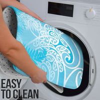 Aotearoa Maori Koru Curves Bathroom Set Silver Ferns - Turquoise LT7 - Polynesian Pride