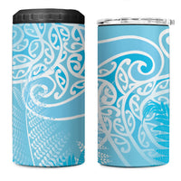 Aotearoa Maori Koru Curves 4 in 1 Can Cooler Tumbler Silver Ferns - Turquoise LT7 One Size: 16 oz Turquoise - Polynesian Pride