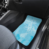 Aotearoa Maori Koru Curves Car Mats Silver Ferns - Turquoise LT7 - Polynesian Pride
