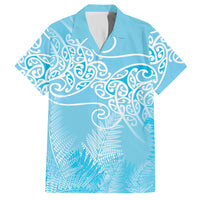 Aotearoa Maori Koru Curves Hawaiian Shirt Silver Ferns - Turquoise LT7 Turquoise - Polynesian Pride