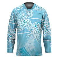 Aotearoa Maori Koru Curves Hockey Jersey Silver Ferns - Turquoise LT7 Unisex Turquoise - Polynesian Pride