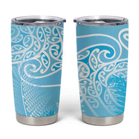 Aotearoa Maori Koru Curves Tumbler Cup Silver Ferns - Turquoise LT7 Turquoise - Polynesian Pride