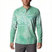 Aotearoa Maori Koru Curves Button Sweatshirt Silver Ferns - Mint LT7 - Polynesian Pride