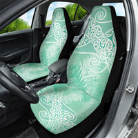 Aotearoa Maori Koru Curves Car Seat Cover Silver Ferns - Mint LT7 - Polynesian Pride
