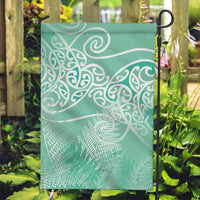 Aotearoa Maori Koru Curves Garden Flag Silver Ferns - Mint LT7 Garden Flag Mint Green - Polynesian Pride