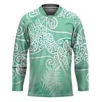 Aotearoa Maori Koru Curves Hockey Jersey Silver Ferns - Mint LT7 Unisex Mint Green - Polynesian Pride