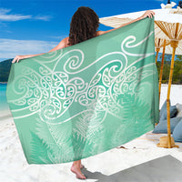 Aotearoa Maori Koru Curves Sarong Silver Ferns - Mint LT7 One Size 44 x 66 inches Mint Green - Polynesian Pride