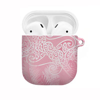 Aotearoa Maori Koru Curves AirPods Case Silver Ferns - Rose Pink LT7 Pink - Polynesian Pride