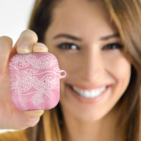 Aotearoa Maori Koru Curves AirPods Case Silver Ferns - Rose Pink LT7 - Polynesian Pride