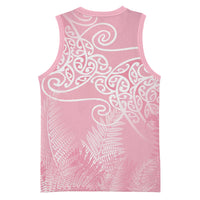 Aotearoa Maori Koru Curves Basketball Jersey Silver Ferns - Rose Pink LT7 - Polynesian Pride