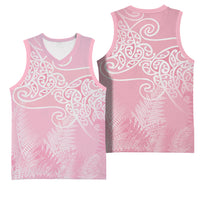 Aotearoa Maori Koru Curves Basketball Jersey Silver Ferns - Rose Pink LT7 - Polynesian Pride