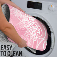 Aotearoa Maori Koru Curves Bathroom Set Silver Ferns - Rose Pink LT7 - Polynesian Pride