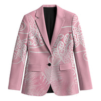 Aotearoa Maori Koru Curves Blazer Silver Ferns - Rose Pink LT7 Unisex Pink - Polynesian Pride