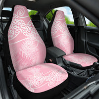 Aotearoa Maori Koru Curves Car Seat Cover Silver Ferns - Rose Pink LT7 One Size Pink - Polynesian Pride