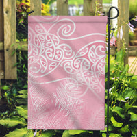 Aotearoa Maori Koru Curves Garden Flag Silver Ferns - Rose Pink LT7 Garden Flag Pink - Polynesian Pride