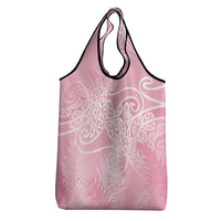 Aotearoa Maori Koru Curves Grocery Bag Silver Ferns - Rose Pink LT7 - Polynesian Pride
