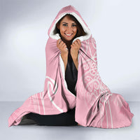 Aotearoa Maori Koru Curves Hooded Blanket Silver Ferns - Rose Pink LT7 - Polynesian Pride