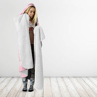 Aotearoa Maori Koru Curves Hooded Blanket Silver Ferns - Rose Pink LT7 - Polynesian Pride