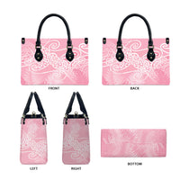 Aotearoa Maori Koru Curves Leather Bag Silver Ferns - Rose Pink LT7 - Polynesian Pride