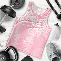 Aotearoa Maori Koru Curves Men Tank Top Silver Ferns - Rose Pink LT7 - Polynesian Pride