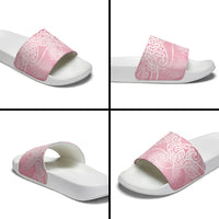 Aotearoa Maori Koru Curves Slide Sandals Silver Ferns - Rose Pink LT7 - Polynesian Pride