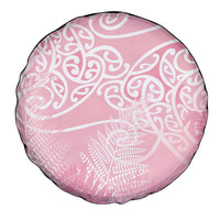 Aotearoa Maori Koru Curves Spare Tire Cover Silver Ferns - Rose Pink LT7 - Polynesian Pride