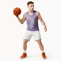 Aotearoa Maori Koru Curves Basketball Jersey Silver Ferns - Amethyst LT7 - Polynesian Pride