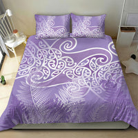 Aotearoa Maori Koru Curves Bedding Set Silver Ferns - Amethyst LT7 - Polynesian Pride