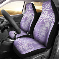 Aotearoa Maori Koru Curves Car Seat Cover Silver Ferns - Amethyst LT7 - Polynesian Pride