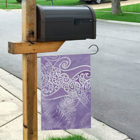 Aotearoa Maori Koru Curves Garden Flag Silver Ferns - Amethyst LT7 - Polynesian Pride