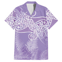 Aotearoa Maori Koru Curves Hawaiian Shirt Silver Ferns - Amethyst LT7 Purple - Polynesian Pride