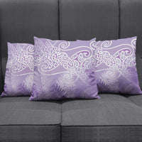 Aotearoa Maori Koru Curves Pillow Cover Silver Ferns - Amethyst LT7 - Polynesian Pride