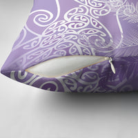 Aotearoa Maori Koru Curves Pillow Cover Silver Ferns - Amethyst LT7 - Polynesian Pride