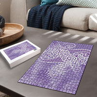 Aotearoa Maori Koru Curves Puzzle Silver Ferns - Amethyst LT7 - Polynesian Pride
