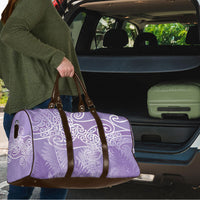Aotearoa Maori Koru Curves Travel Bag Silver Ferns - Amethyst LT7 - Polynesian Pride