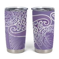Aotearoa Maori Koru Curves Tumbler Cup Silver Ferns - Amethyst LT7 Purple - Polynesian Pride