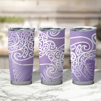 Aotearoa Maori Koru Curves Tumbler Cup Silver Ferns - Amethyst LT7 - Polynesian Pride
