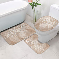 Aotearoa Maori Koru Curves Bathroom Set Silver Ferns - Mocha LT7 - Polynesian Pride