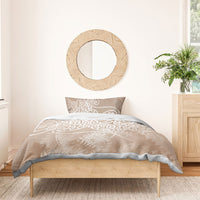 Aotearoa Maori Koru Curves Bedding Set Silver Ferns - Mocha LT7 - Polynesian Pride