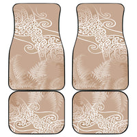 Aotearoa Maori Koru Curves Car Mats Silver Ferns - Mocha LT7 - Polynesian Pride