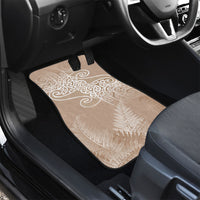Aotearoa Maori Koru Curves Car Mats Silver Ferns - Mocha LT7 - Polynesian Pride